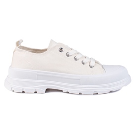PA1 Baskets plateforme femme Shelovet blanc