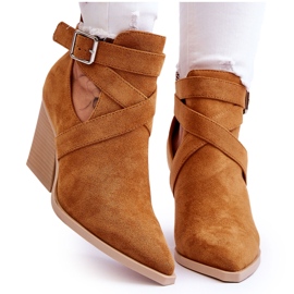 Bottes de cowboy Dennise en suède camel pour femmes brun