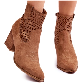 FB1 Bottes de cowboy en daim à talon pour femmes Marron Norvella beige FB1 Bottes de cowboy en daim à talon pour femmes Marron Norvella beige