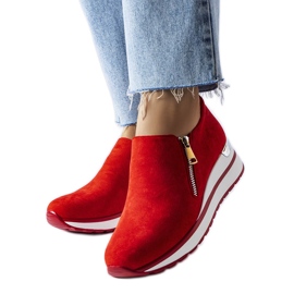 Baskets compensées rouges Létourneau