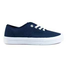 Baskets classiques à lacets pour femme Shelovet bleu marine
