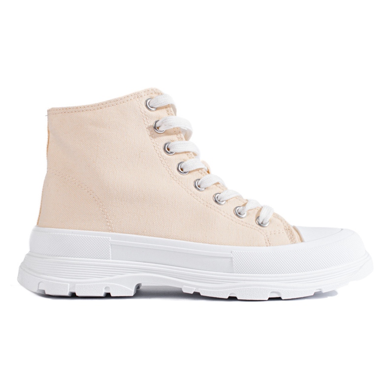 Baskets montantes femme Shelovet en textile beige