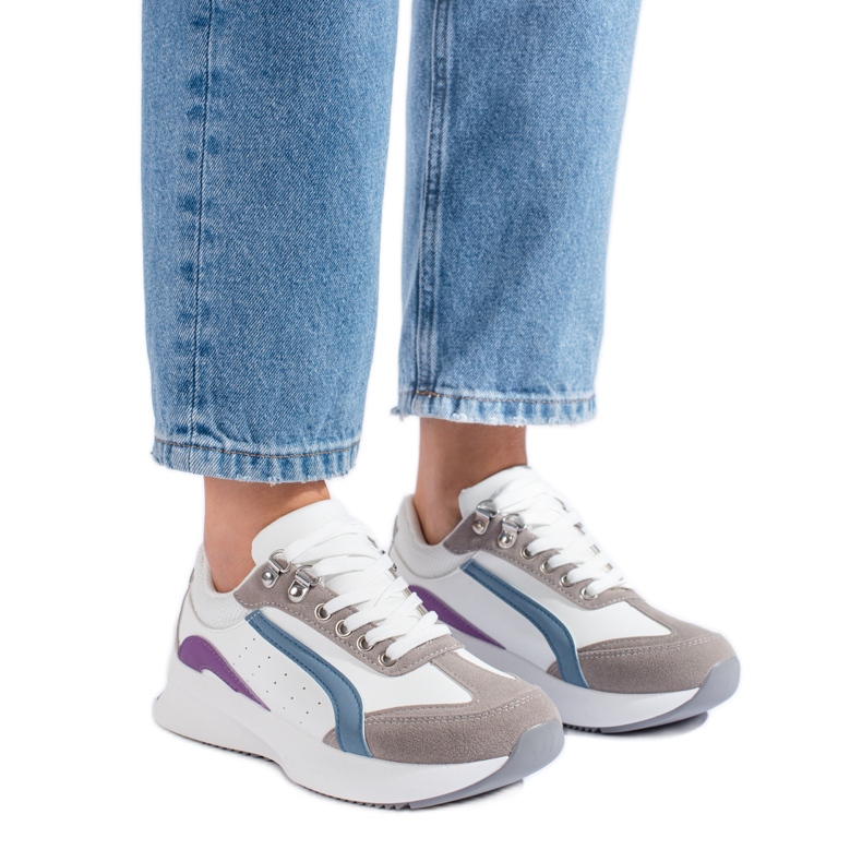 Baskets multicolores Shelovet pour femmes blanche Baskets multicolores Shelovet pour femmes blanche