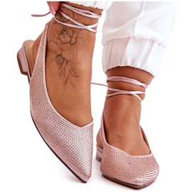 Ballerines Beiges Nouées Avec Strass Mavis brun
