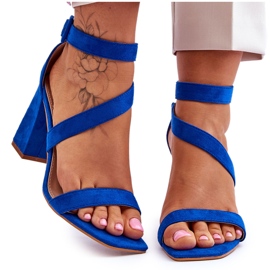 Sandales à talons hauts en daim pour femmes Blue Lanes bleu