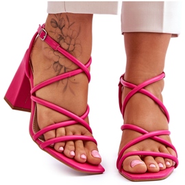 FJ1 Sandales Classiques à Talons Hauts Fuchsia Lucetta rose