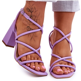 Sandales Classiques à Talons Hauts Violet Lucetta