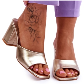 Chaussons Classiques Femme Cuir Doré Loara