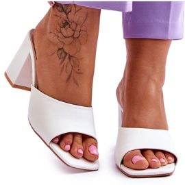 FJ1 Chaussons Classiques en Cuir pour Femme Blanc Loara