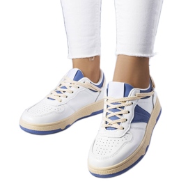Baskets pour femmes blanches et bleues de Marcella