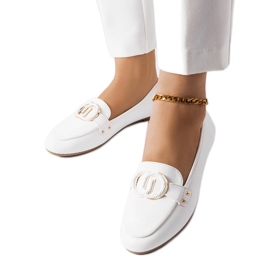 Mocassins femme Eleena blancs