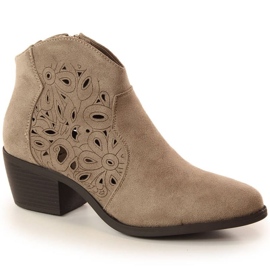 Santiags en daim ajouré Jezzi W JEZ387B beige