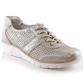 Filippo DP028 chaussures de sport pour femme en cuir ajouré doré