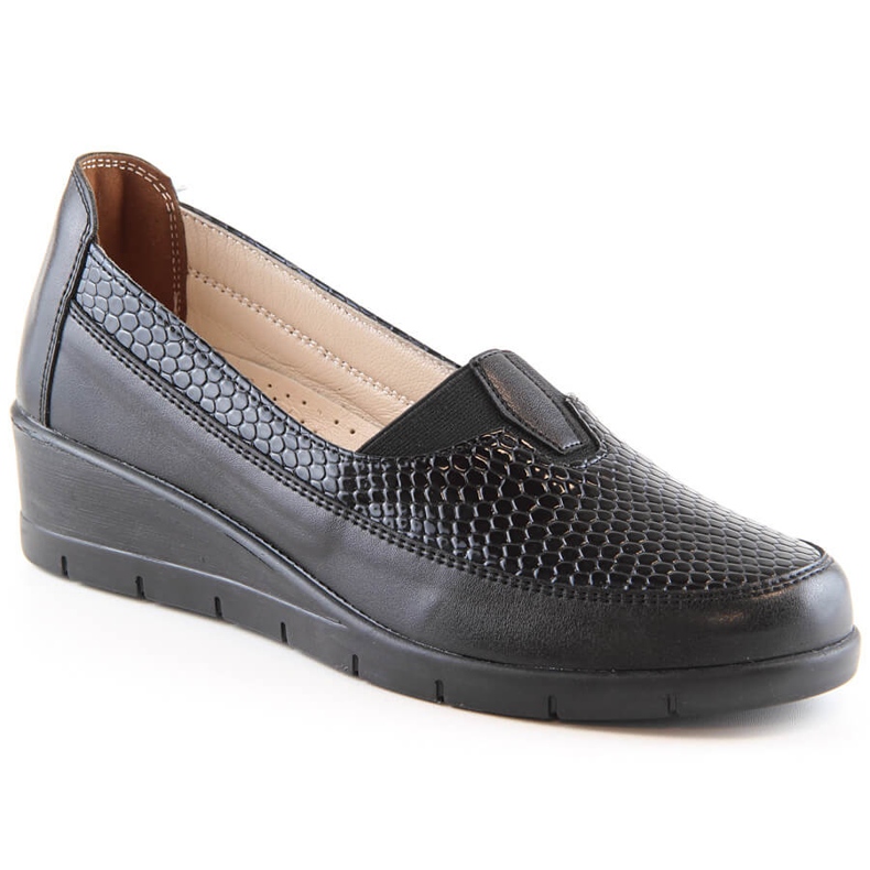 Chaussures compensées à enfiler noires pour femme T.Sokolski W23-481 le noir