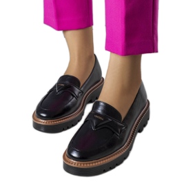 Jacquenett lords noir avec semelle intérieure en cuir