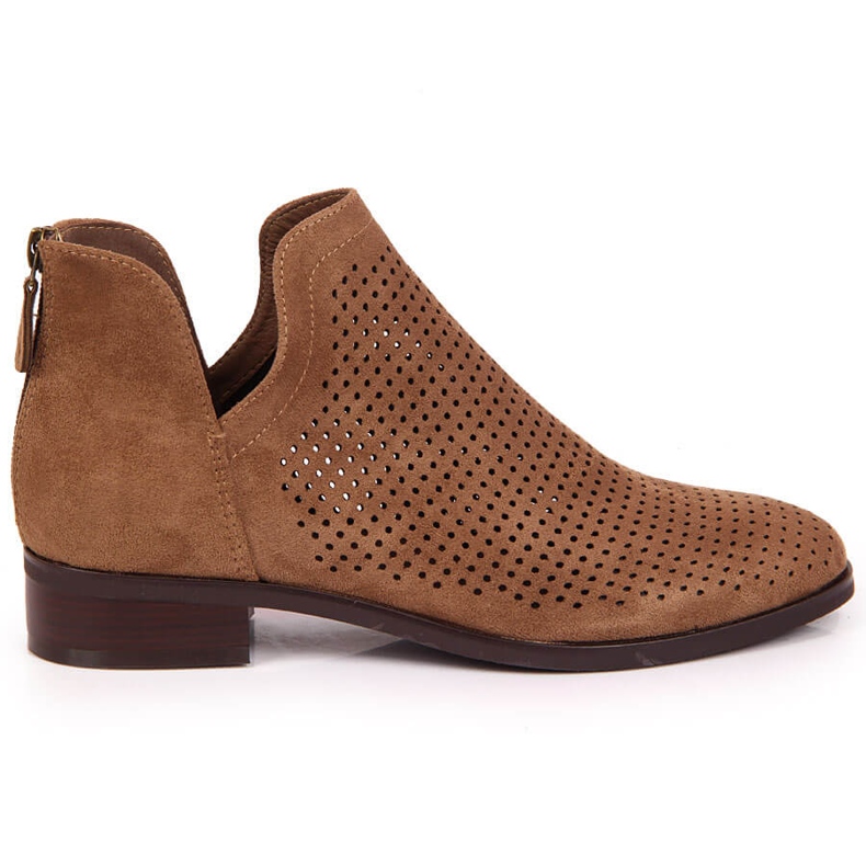 Bottes de printemps ajourées en daim Vinceza beige