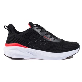 Chaussures de sport noires pour femme à semelle épaisse DK
