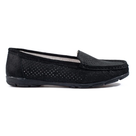 Mocassins femme Vinceza en cuir noir