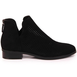 Boots daim noir ajouré femme W Vinceza le noir