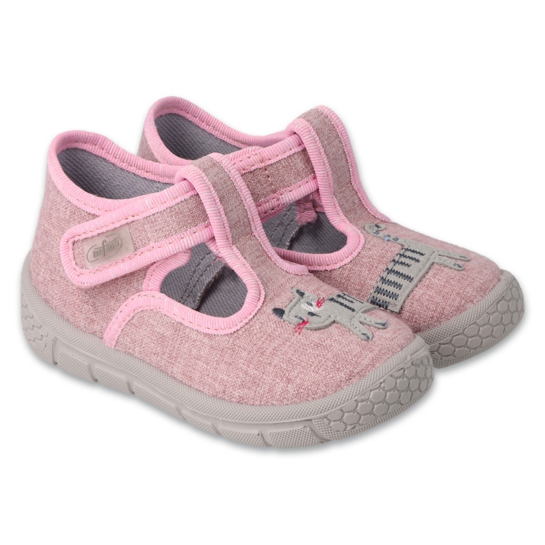 Slippers pour enfants Befado 631p020 Pink with Kitty rose