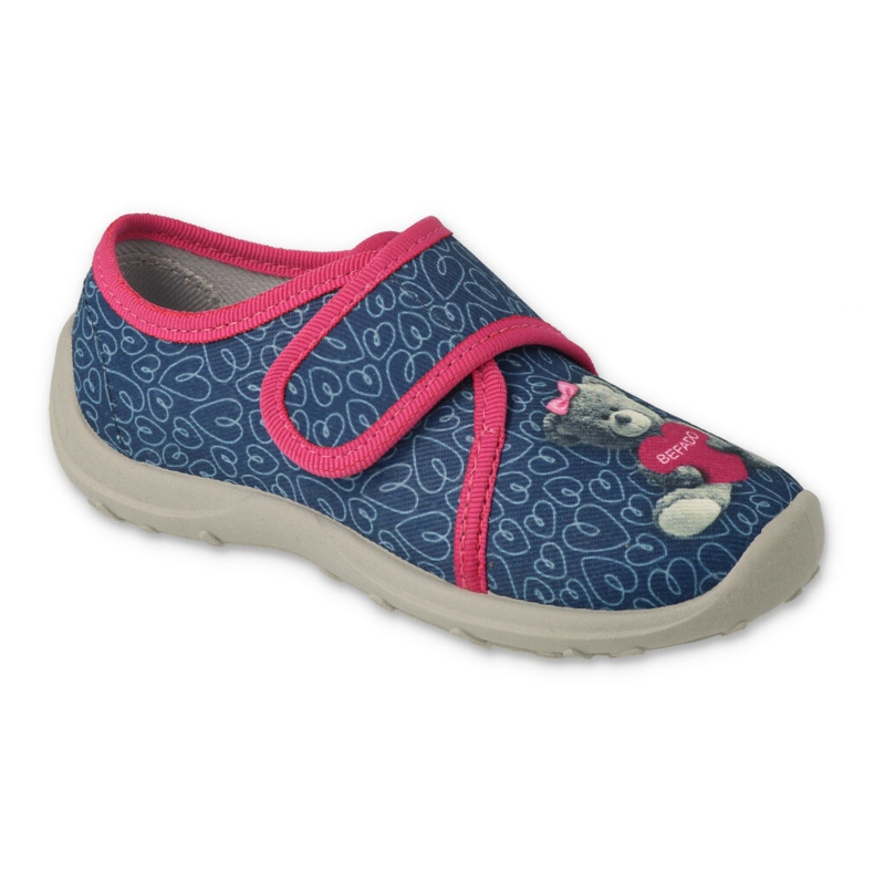 Chaussons enfants Befado 660X049 bleu avec appliqué chien