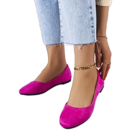 Ballerines roses en éco-daim de Donatien