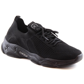 Chaussures de sport à enfiler pour femmes noires Vinceza 13574