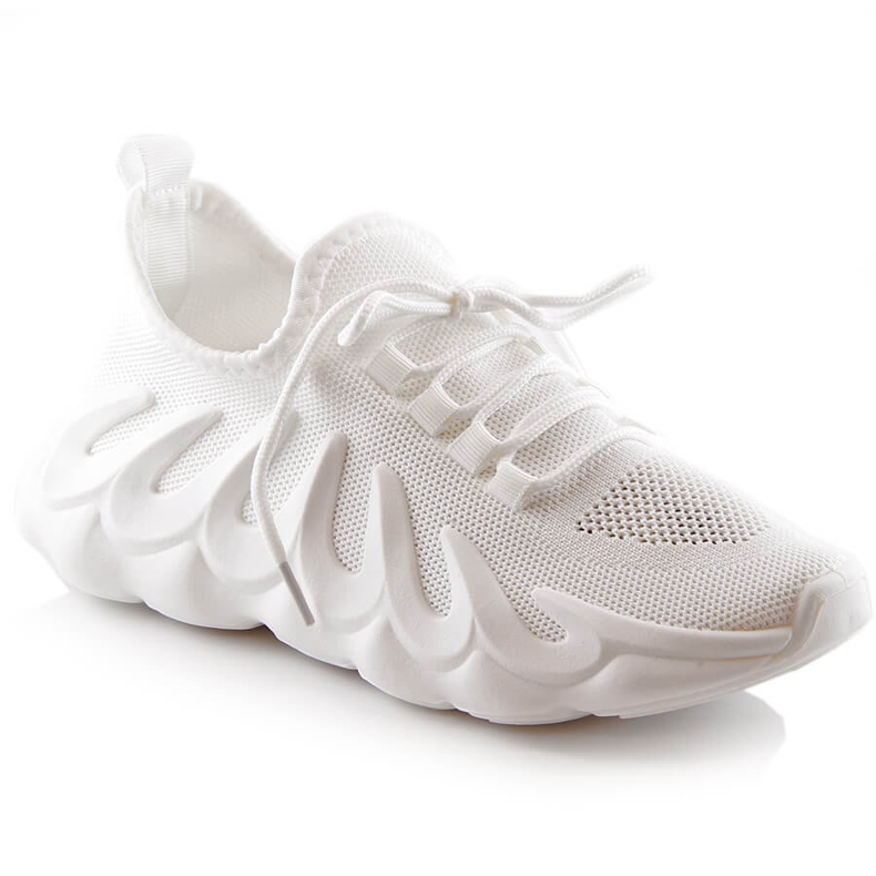 Chaussures de sport à enfiler en filet pour femmes blanches Vinceza 13575 Chaussures de sport à enfiler en filet pour femmes blanches Vinceza 13575