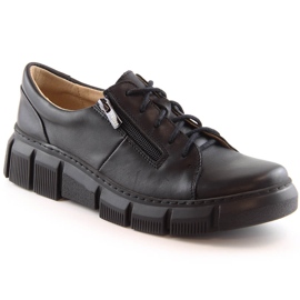 Chaussures femme confortables en cuir noir Helios 413
