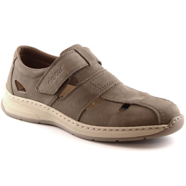 Rieker 14369-25 chaussures d'été en cuir marron clair pour hommes beige Rieker 14369-25 chaussures d'été en cuir marron clair pour hommes beige