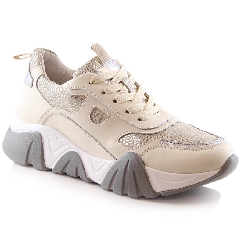 Chaussures de sport en cuir beige pour femmes Filippo DP4516 Chaussures de sport en cuir beige pour femmes Filippo DP4516