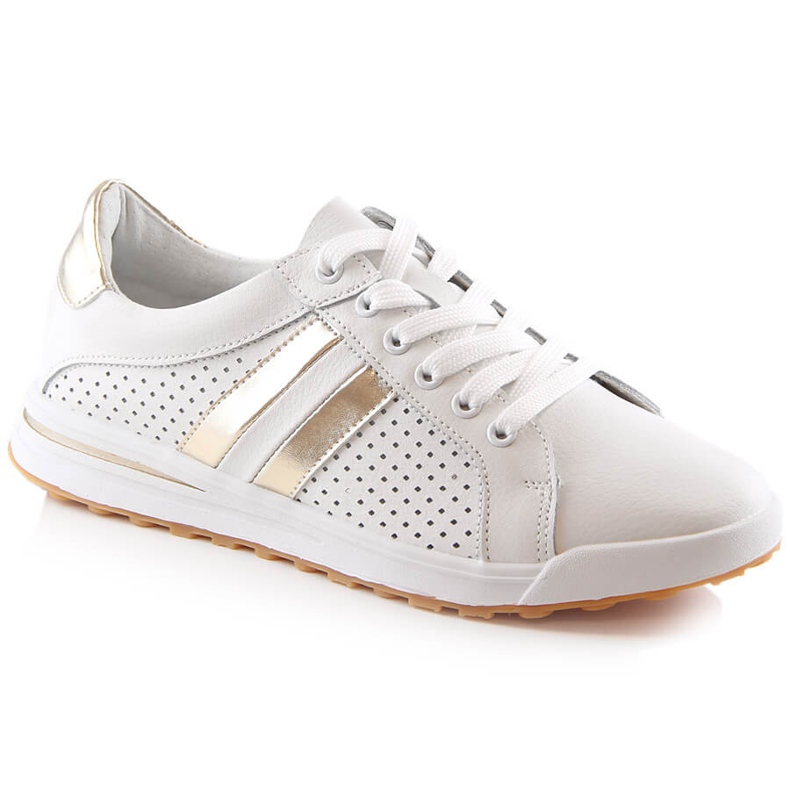 Chaussures de sport en cuir ajouré pour femmes Filippo DP4477 blanche Chaussures de sport en cuir ajouré pour femmes Filippo DP4477 blanche