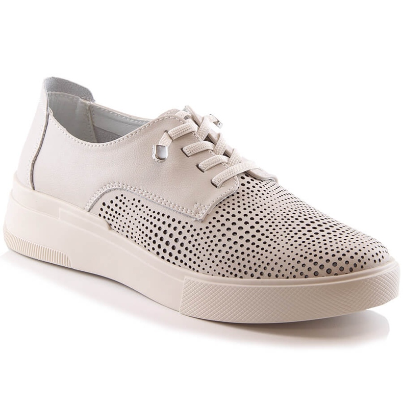 Chaussures ajourées en cuir beige pour femme Filippo DP4405 Chaussures ajourées en cuir beige pour femme Filippo DP4405
