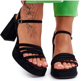 Talons En Daim Et Sandales À Plateforme Pour Femmes Noir Verda