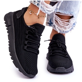 FB2 Baskets de sport à enfiler pour femmes Noir Rosett