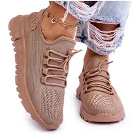 FB2 Baskets à enfiler pour femmes Beige foncé Rosett brun