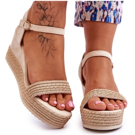 Sandales compensées classiques pour femmes Beige Malmo brun