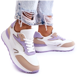Chaussures de sport à plateforme pour femmes Blanc-Violet Henley