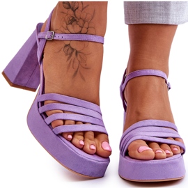 Sandales à plateforme en daim pour femmes Violet Verda
