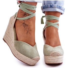 Sandales compensées à lacets pour femmes Bethany Green vert Sandales compensées à lacets pour femmes Bethany Green vert