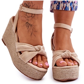 Sandales Compensées Femme Beige Kendall brun
