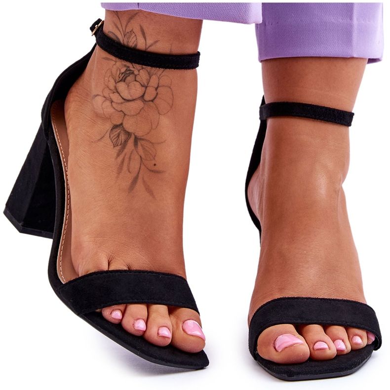 Sandales à Talon Stable pour Femme Noir Lavissa le noir