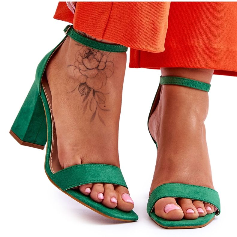 Sandales à Talon Stable pour Femme Vert Lavissa