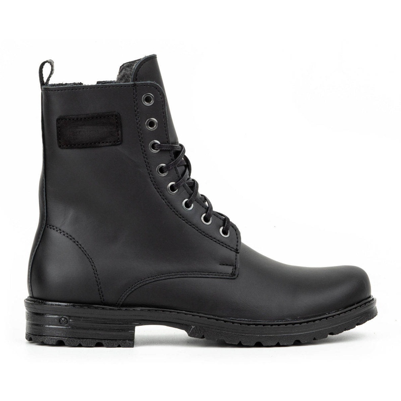 Polbut Bottines Chelsea militaires en cuir ciré pour homme, 2118S, noires le noir