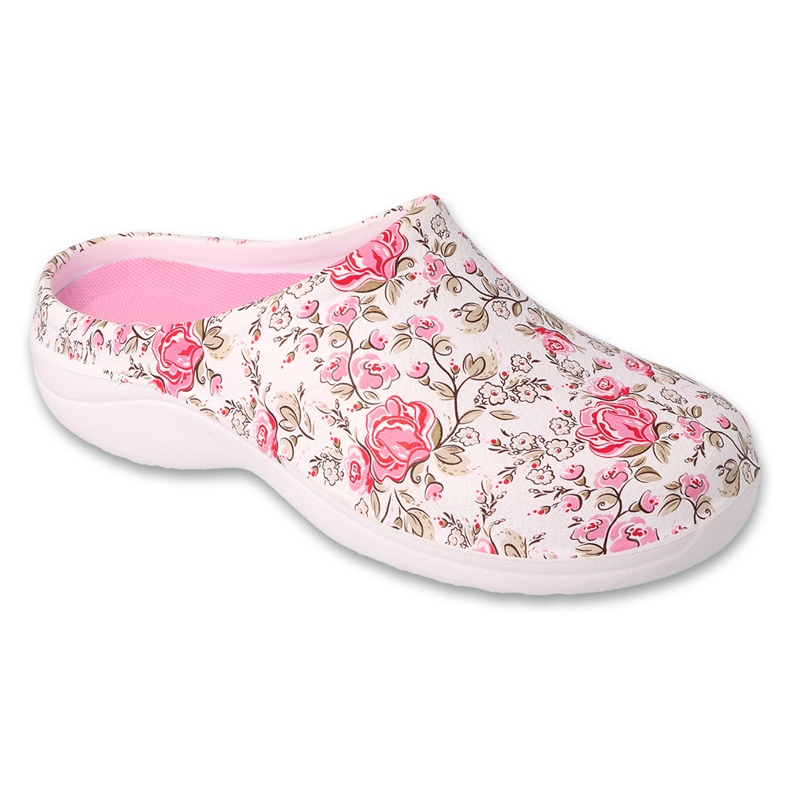 Dr.ORTO Befado chaussons en mousse pour femmes 154D104 fleurs blanches et roses Dr.ORTO Befado chaussons en mousse pour femmes 154D104 fleurs blanches et roses