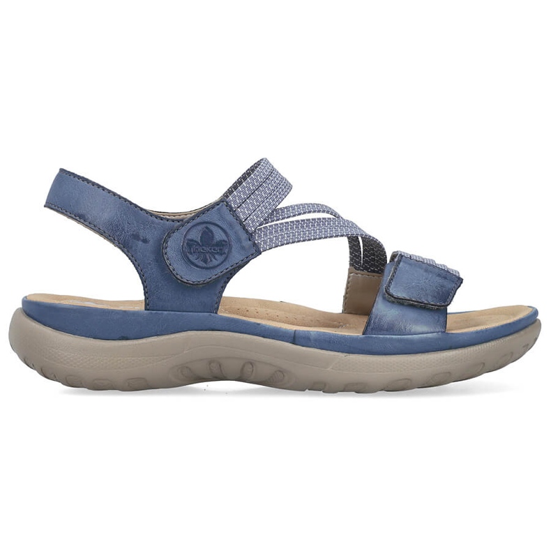 Sandales confortables pour femmes avec velcro bleu Rieker 64870-14 Sandales confortables pour femmes avec velcro bleu Rieker 64870-14