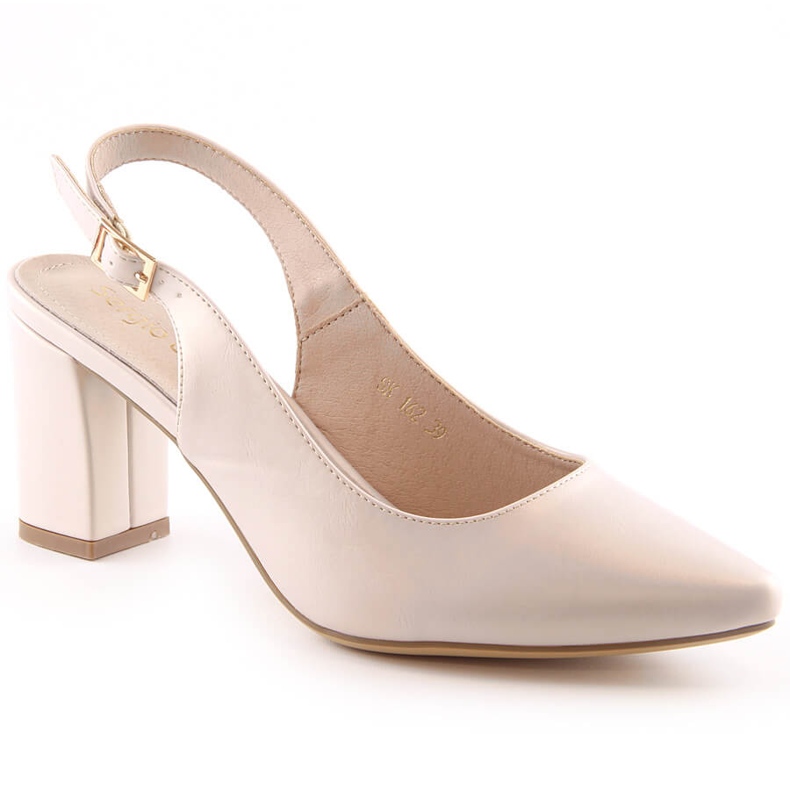 Sandales femme sur le poteau perle beige Sergio Leone SK162