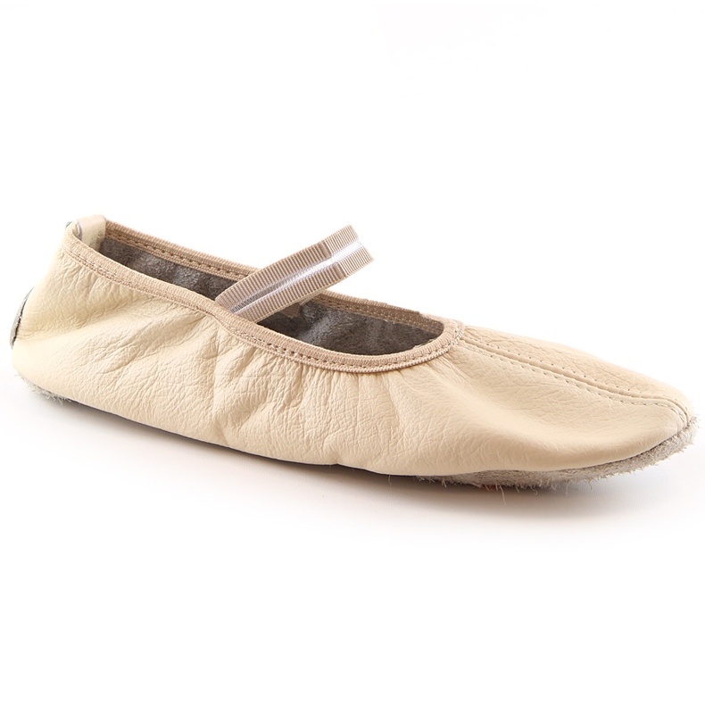 Ballerines femme en cuir avec élastiques beige Nazo NB02