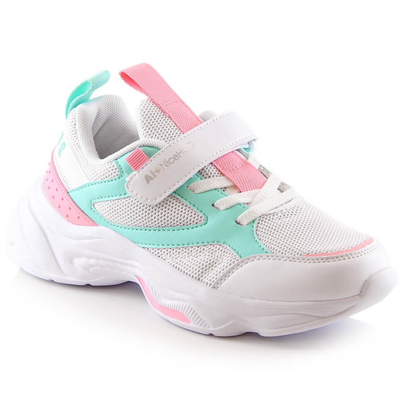 Atletico Chaussures de sport fille avec velcro blanc AbcKids B011310235 blanche