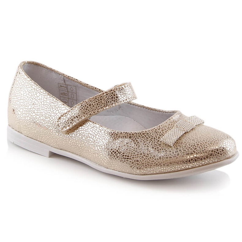 Ballerines fille laquées avec velcro doré Kornecki 6493 d'or